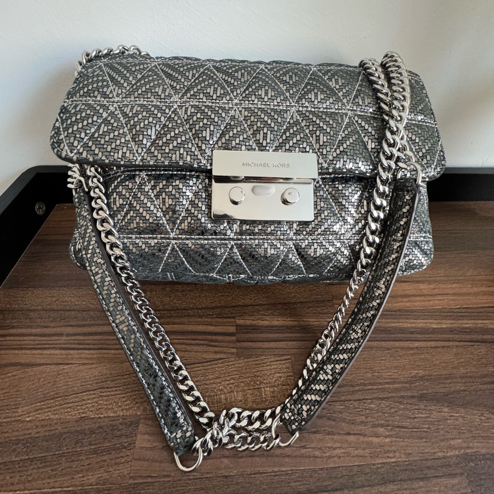 Michael Kors Sloan Silver Shoulder Bag